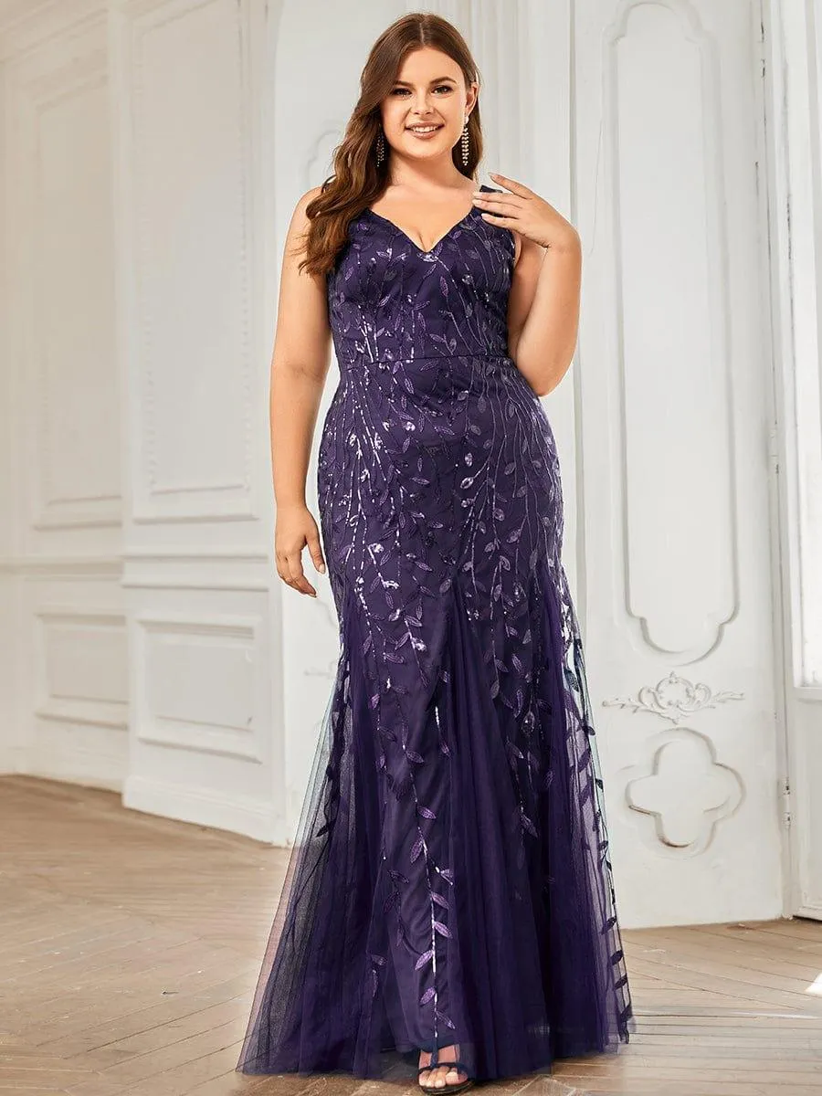 Plus Size Maxi Sequin Formal Dresses & Gowns