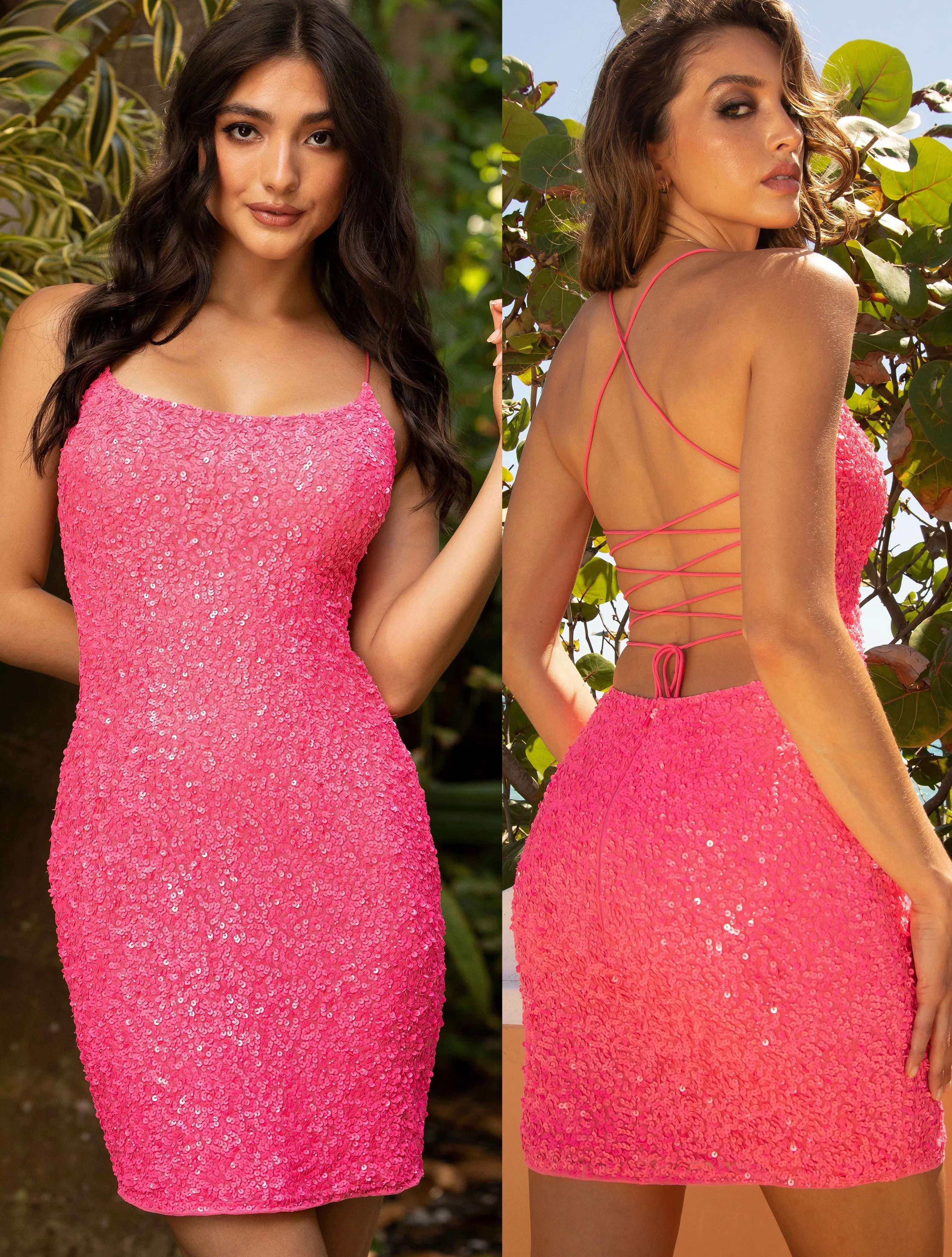 Primavera Couture 3351 Size 16 Black Cocktail Dress Short Fitted Sequin Backless Homecoming Dress