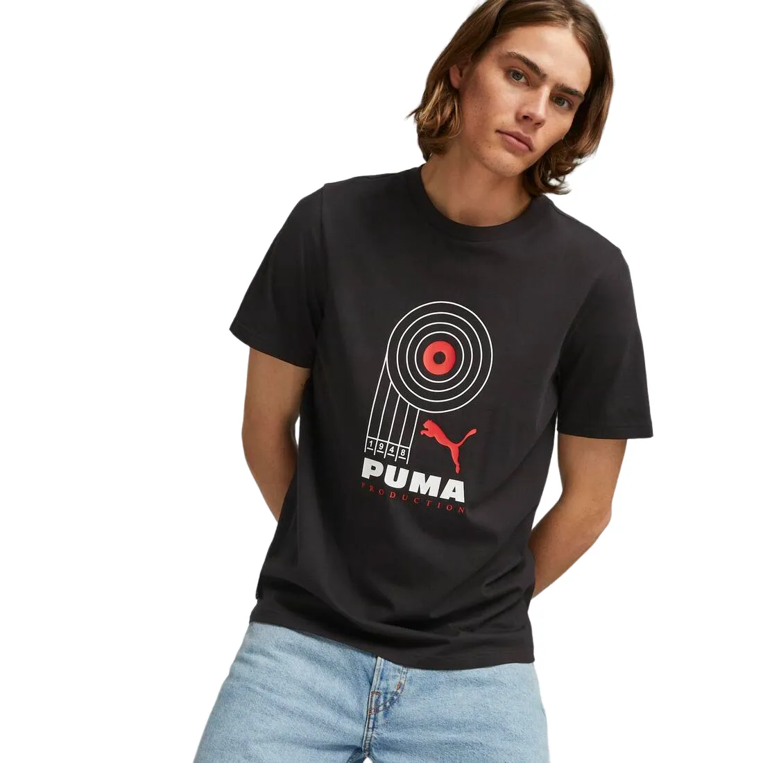 PUMA PRODUCTION Men's Graphic Tee BLACK