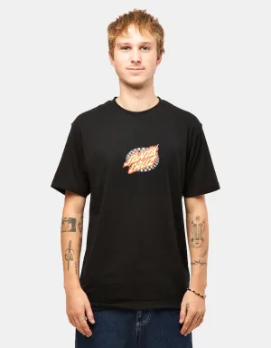 Santa Cruz Oval Check Flame Front T-Shirt - Black