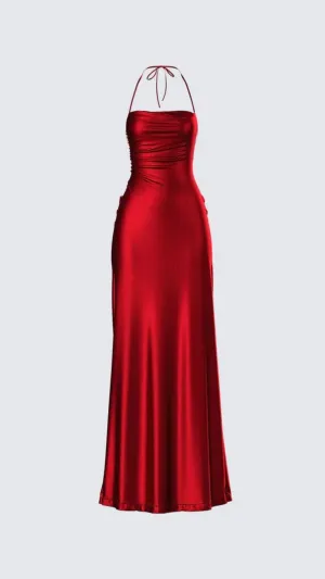 Satin Backless Gown