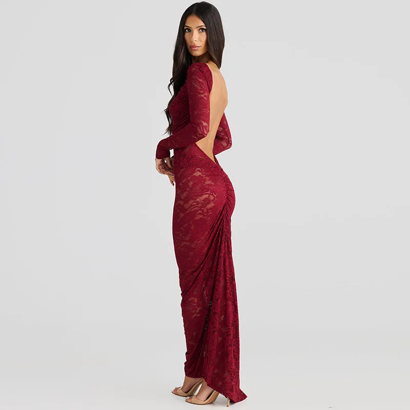 Stella Lace Backless Sexy Maxi Dress