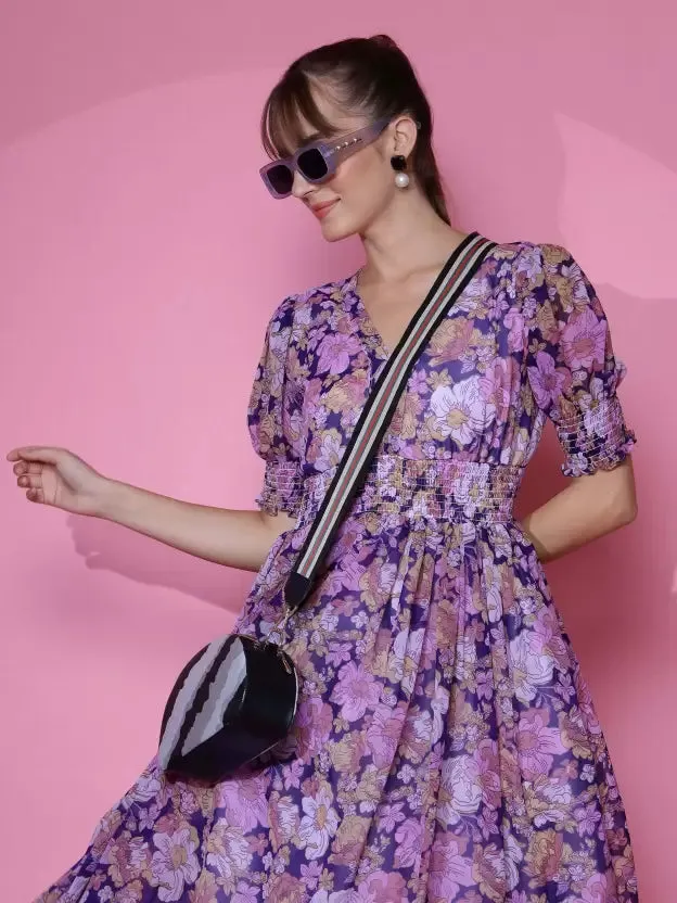 Stunning Purple Floral Maxi Dress