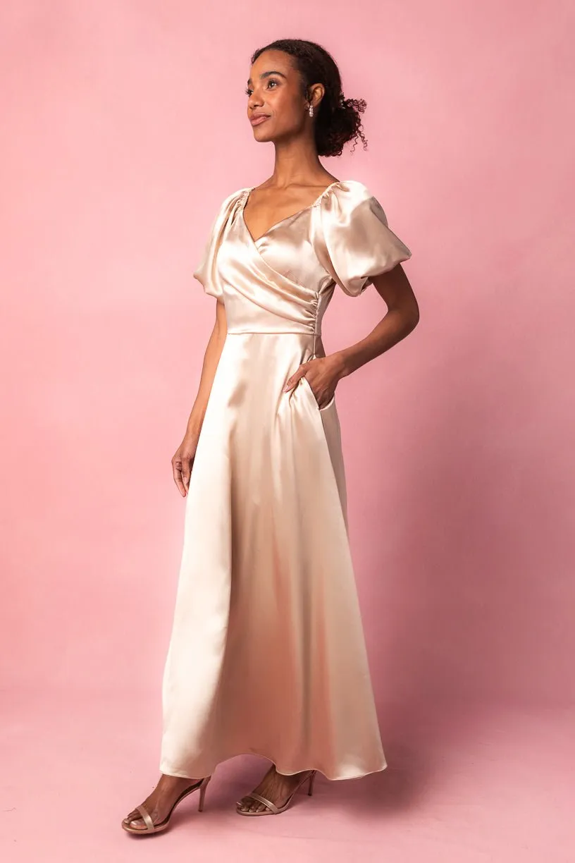 Tessie Dress in Champagne