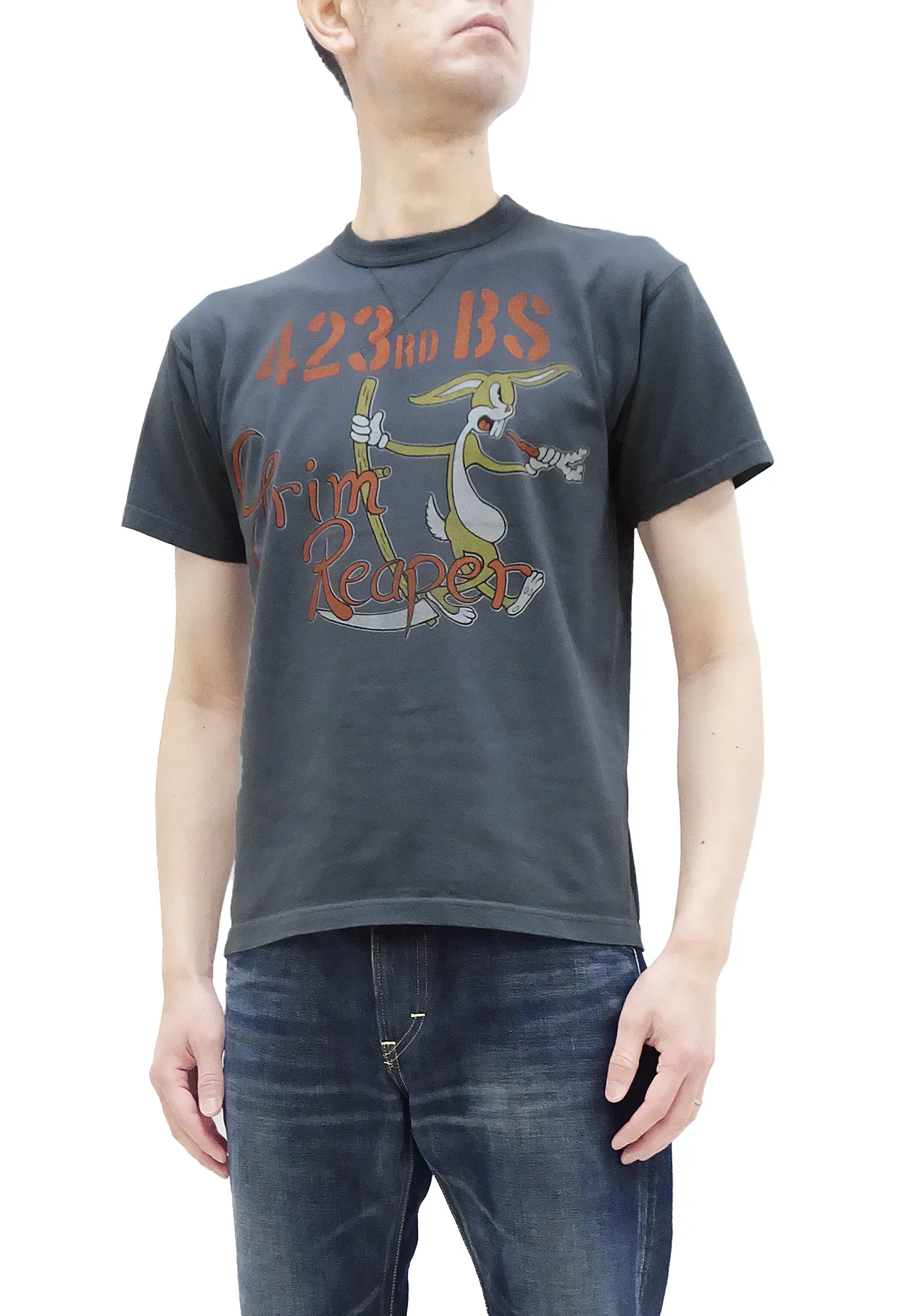 TOYS McCOY T-Shirt Men's Military Inspired Graphic Garment-Dyed Heavyweight Short Sleeve Loopwheel Tee TMC2329 030 Faded-Black