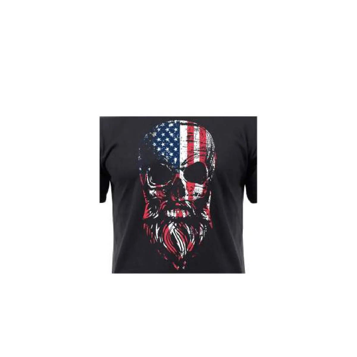 US Flag Bearded Skull T-Shirt | Black