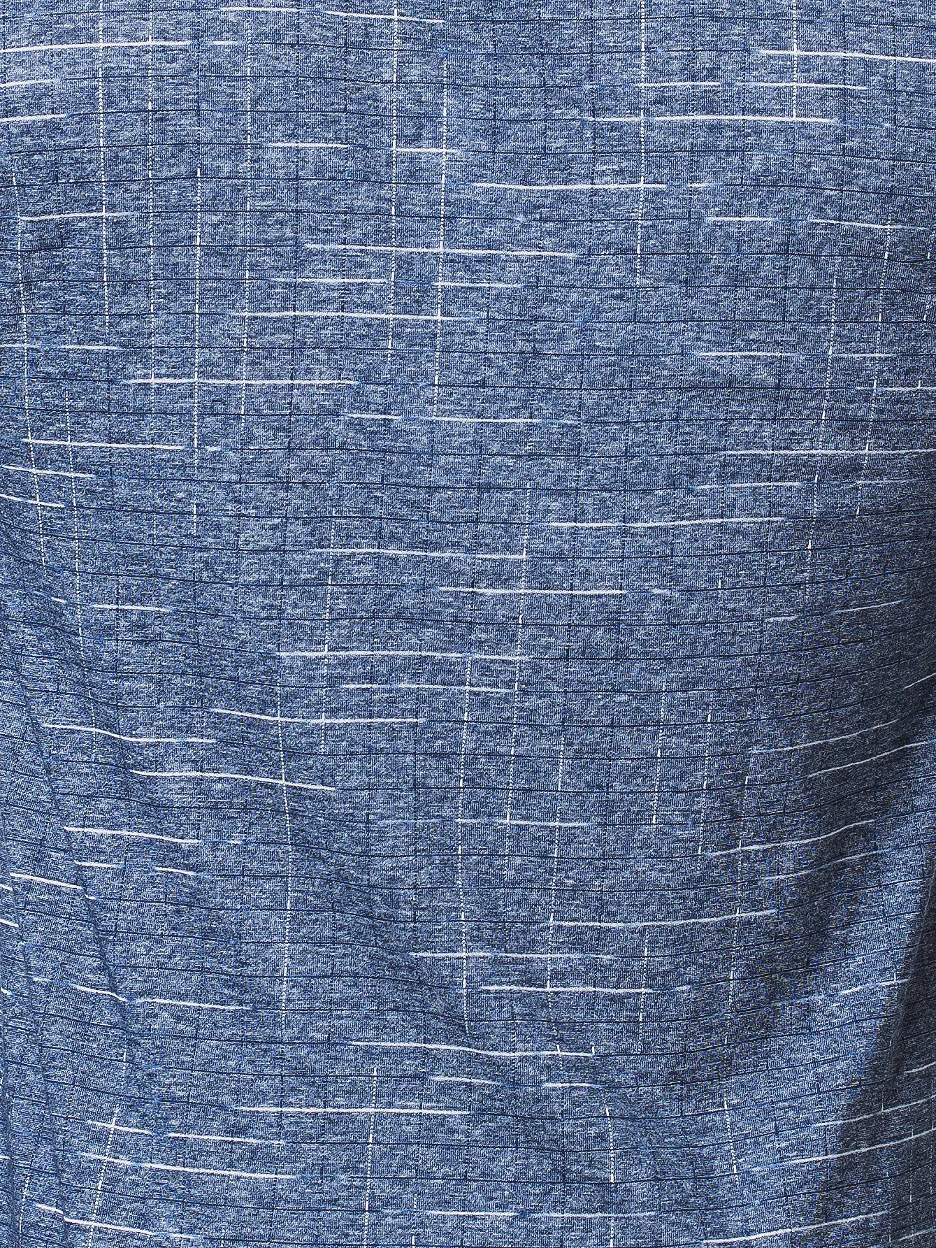 V Neck Edison Check Navy