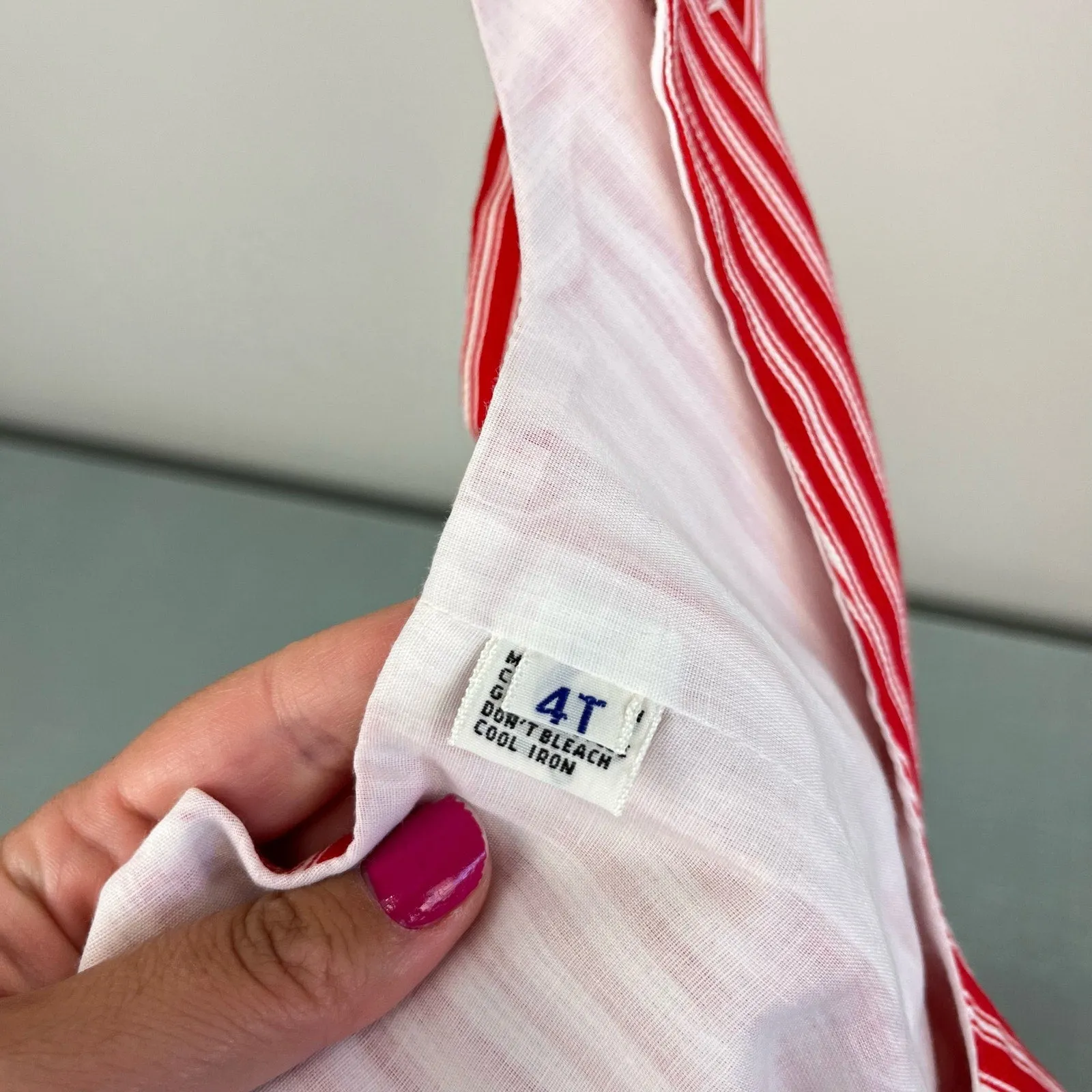 Vintage Saks Fifth Avenue Red Striped Shortall Romper Set 4T