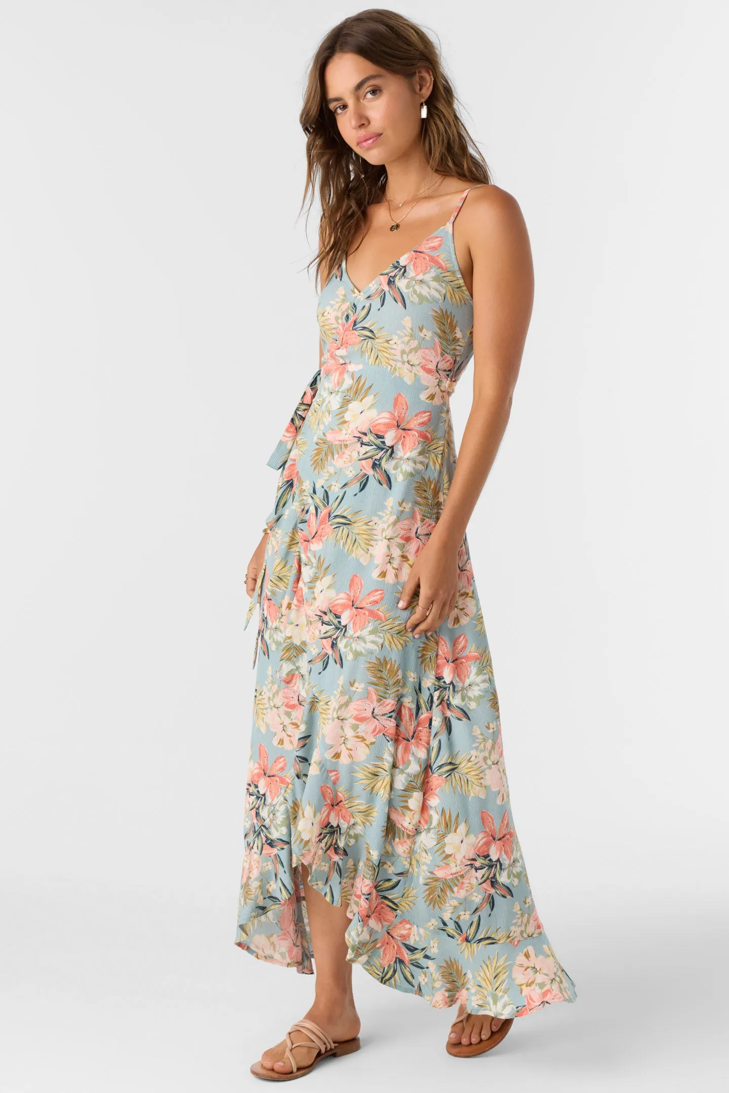 VIOLA PUNTA TROPICAL WRAP MAXI DRESS
