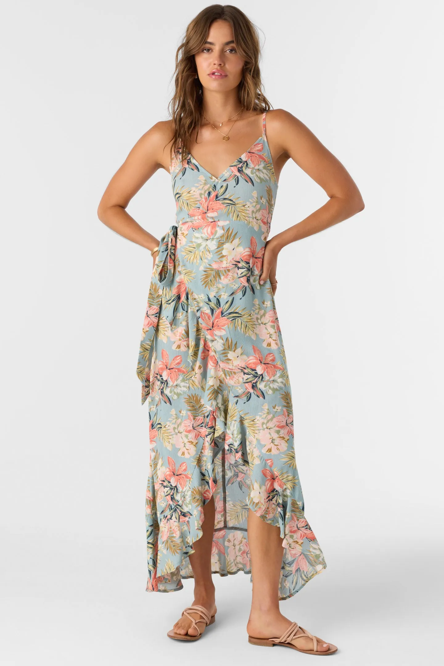 VIOLA PUNTA TROPICAL WRAP MAXI DRESS