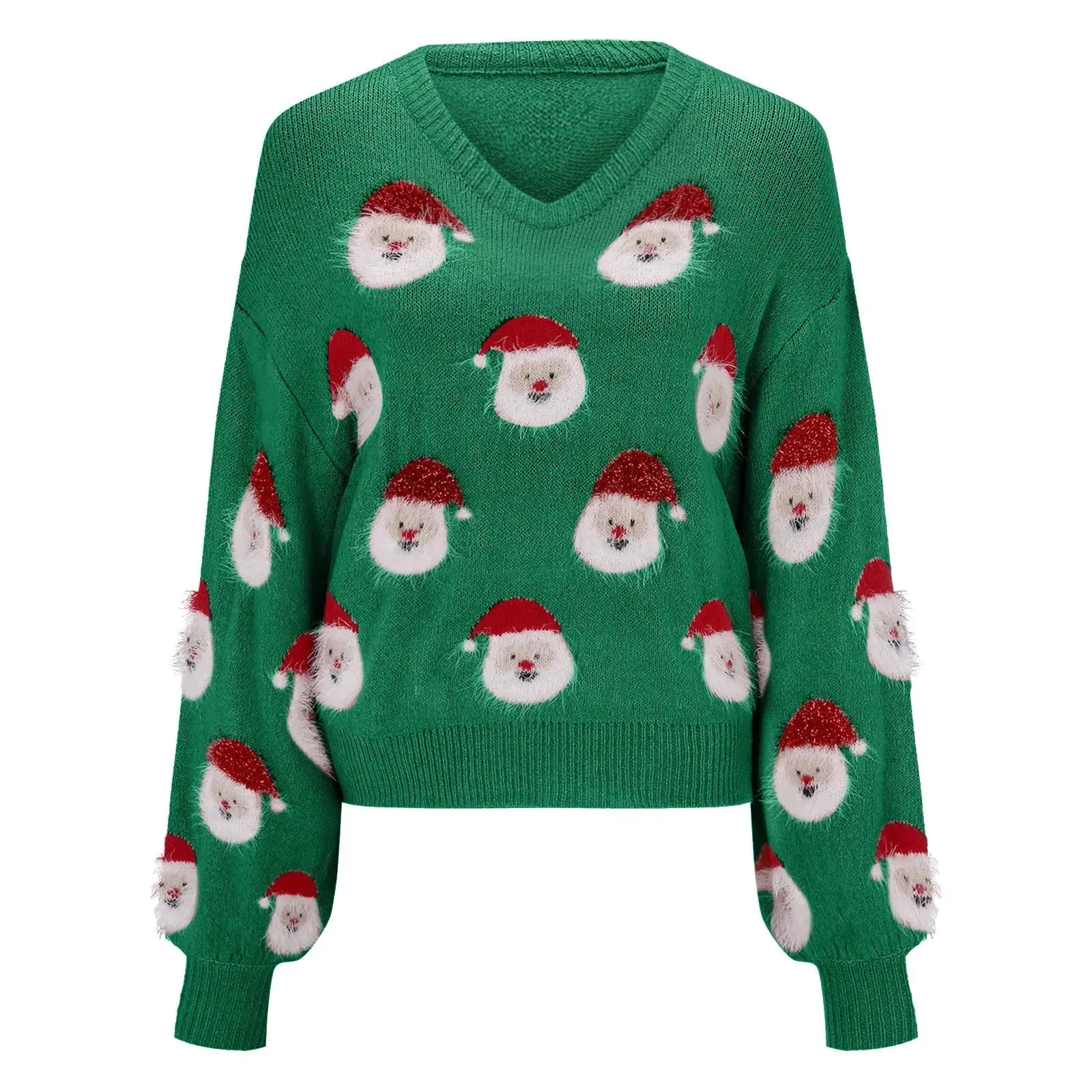 Wenkouban-Christmas Thanksgiving outfits_CrewNeck Soft Loose Pullover Autumn Winter Christmas Christmas Sweater