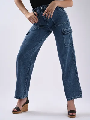 Women High Rise Loose Fit Cargo