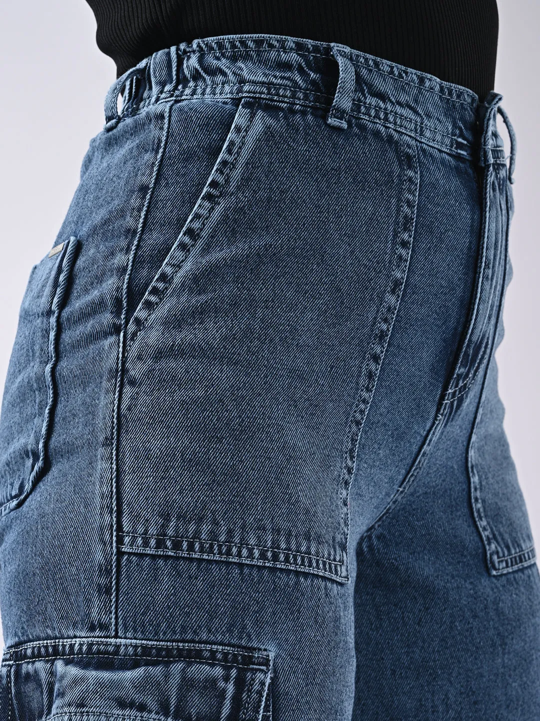 Women High Rise Loose Fit Cargo