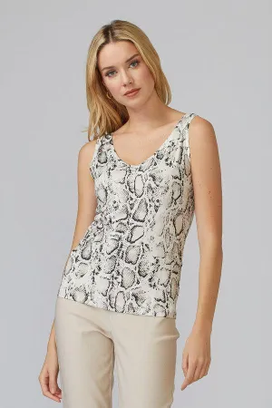 Women's Joseph Ribkoff | Reversible Python Print Tank Top | Beige