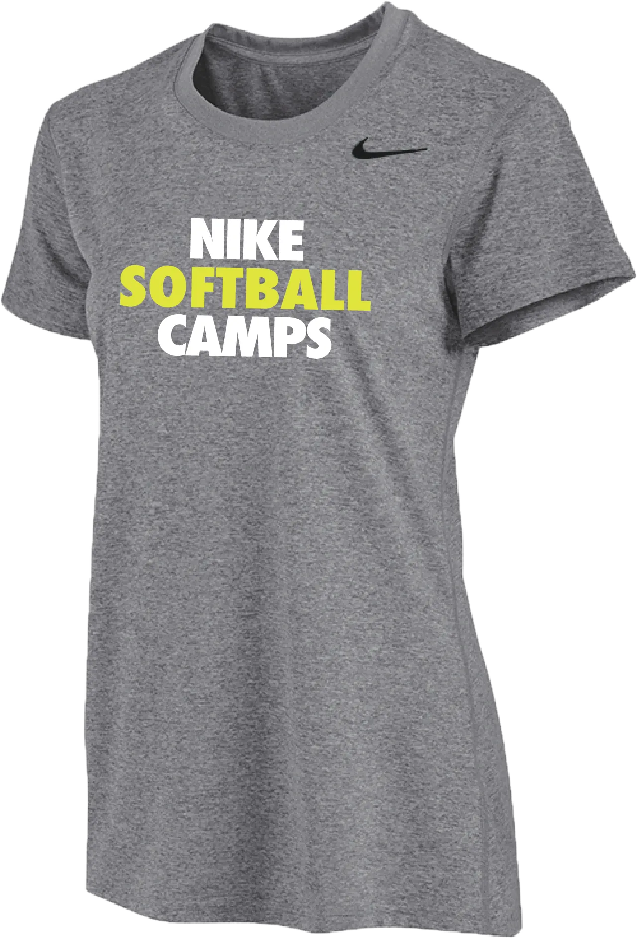 Womens Nike Softball Camps Short Sleeve Dri-Fit Tee - Carbon Heather