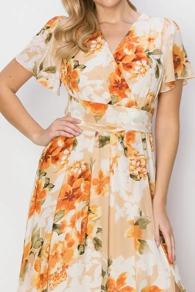 Womens Short Sleeve Maxi Dress