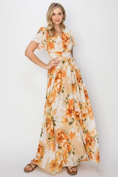 Womens Short Sleeve Maxi Dress