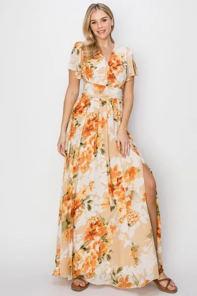 Womens Short Sleeve Maxi Dress