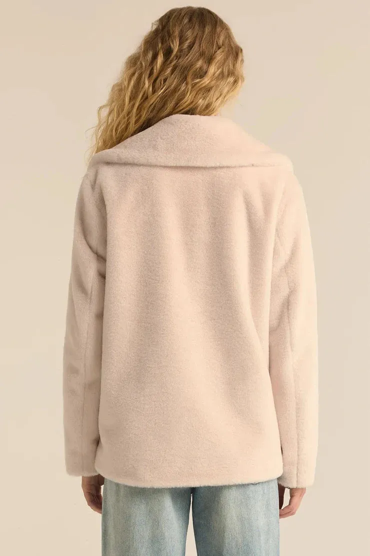Z Supply Gem Double Breasted Faux Fur Coat