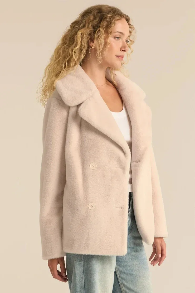 Z Supply Gem Double Breasted Faux Fur Coat