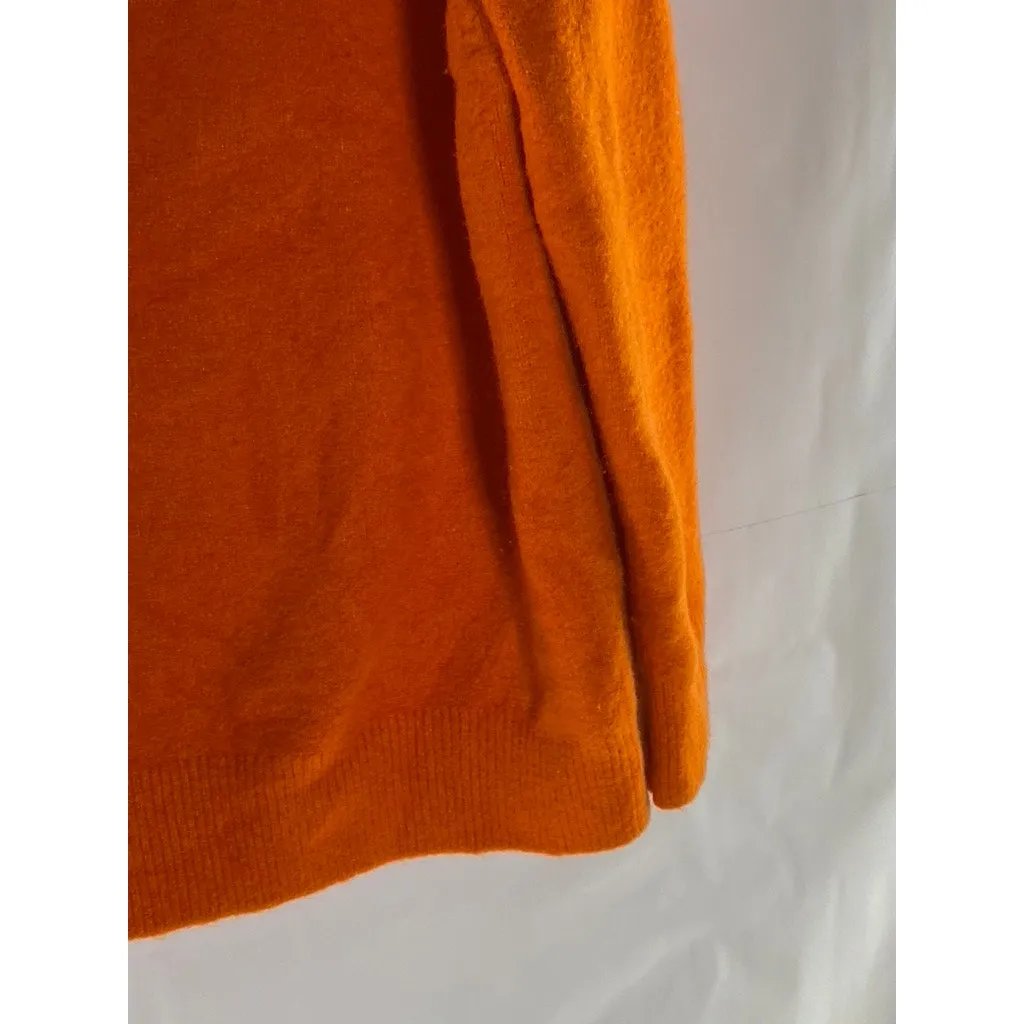 ZARA Women's Orange Solid Knit Crewneck Oversized Sweater SZ S